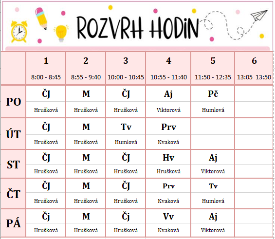 Rozvrh 3 Rozvrh 3